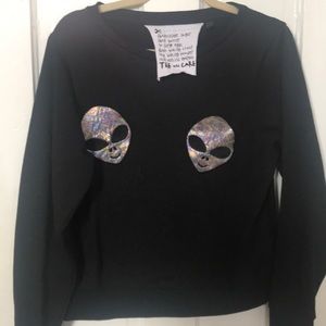 Topshop tee and cake alien sweatshirt size small